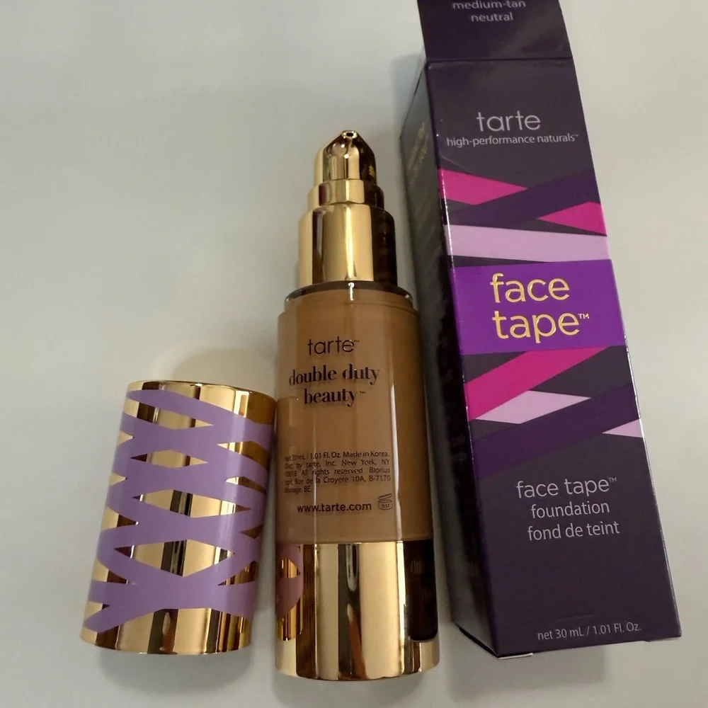 TARTE NWT Face Tape Foundation - Medium-Tan (Warm Beige) neutral 37N